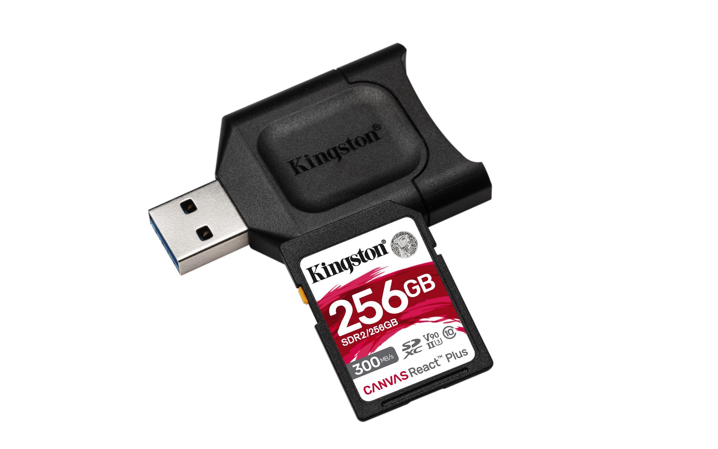 Atminties kortelė Karta Kingston Canvas React Plus SDXC 256 GB 10 klasės UHS-II/U3 V90 (MLPR2/256GB)