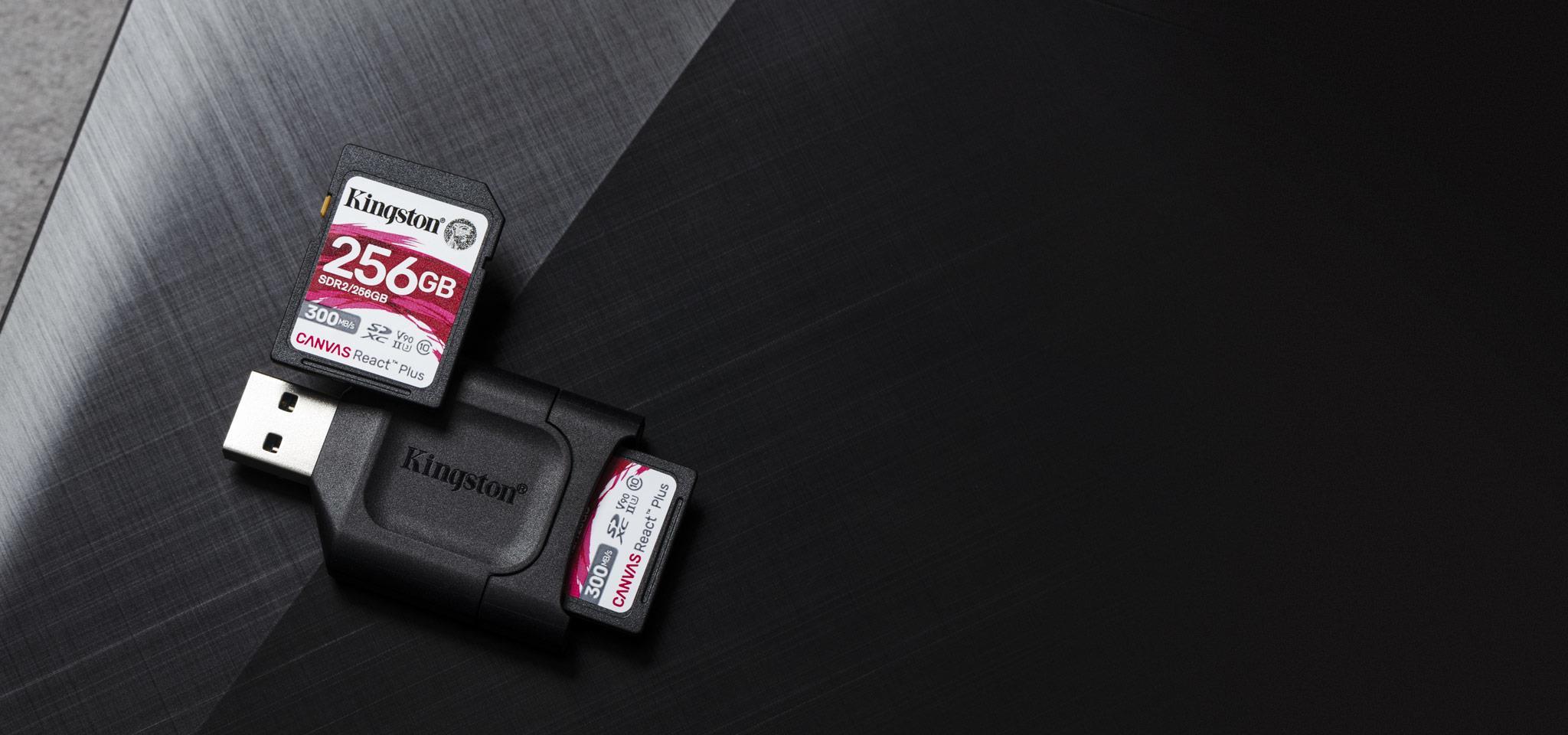 Atminties kortelė Karta Kingston Canvas React Plus SDXC 256 GB 10 klasės UHS-II/U3 V90 (MLPR2/256GB)