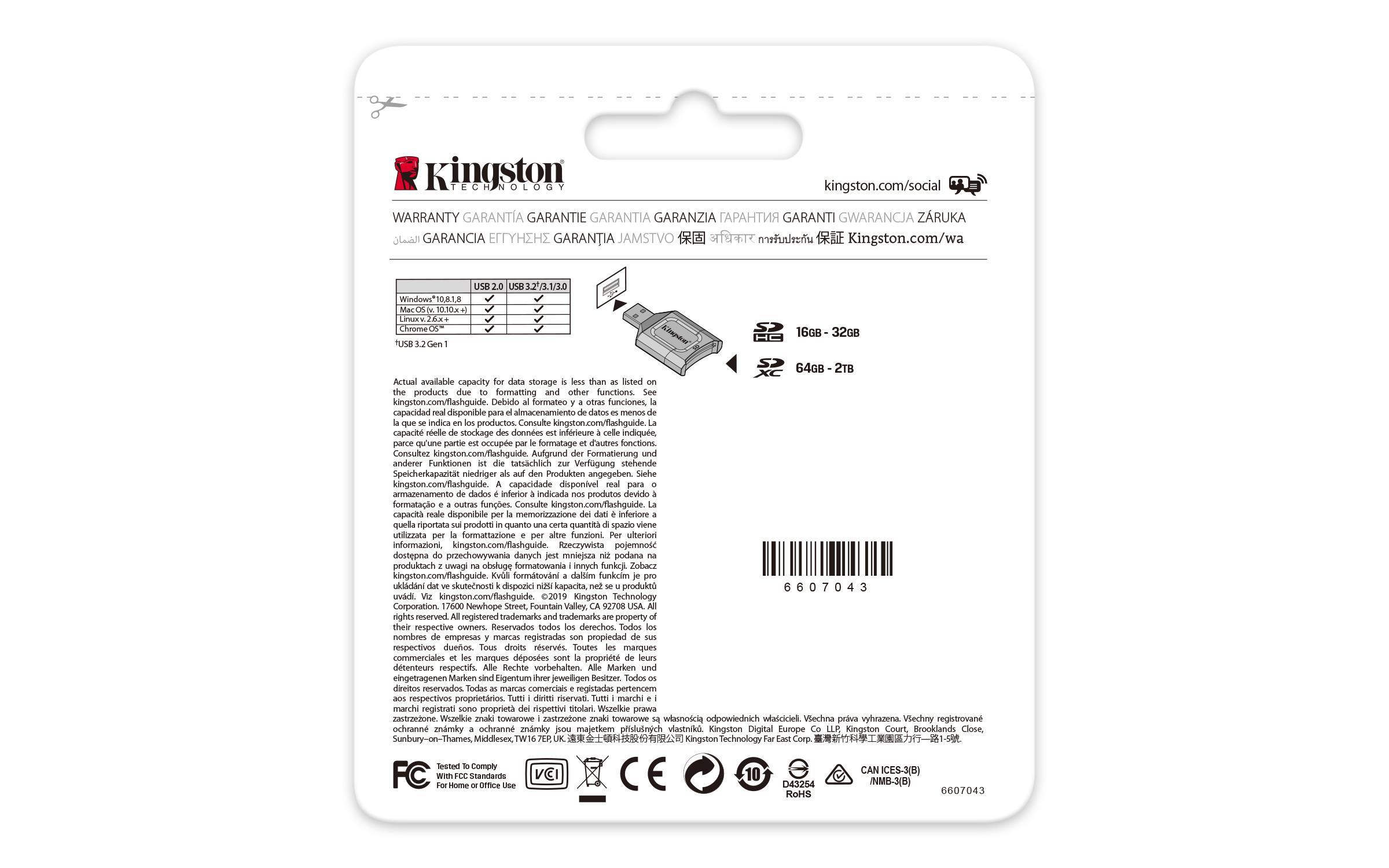 Atminties kortelė Karta Kingston Canvas React Plus SDXC 256 GB 10 klasės UHS-II/U3 V90 (MLPR2/256GB)