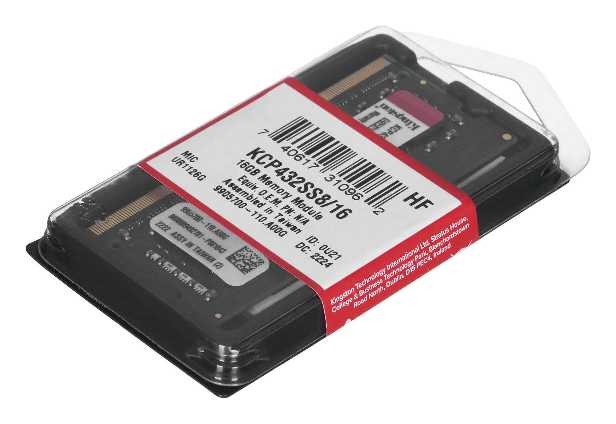 Nešiojamo kompiuterio atmintis KINGSTON 16GB DDR4 3200MHz Single Rank SODIMM