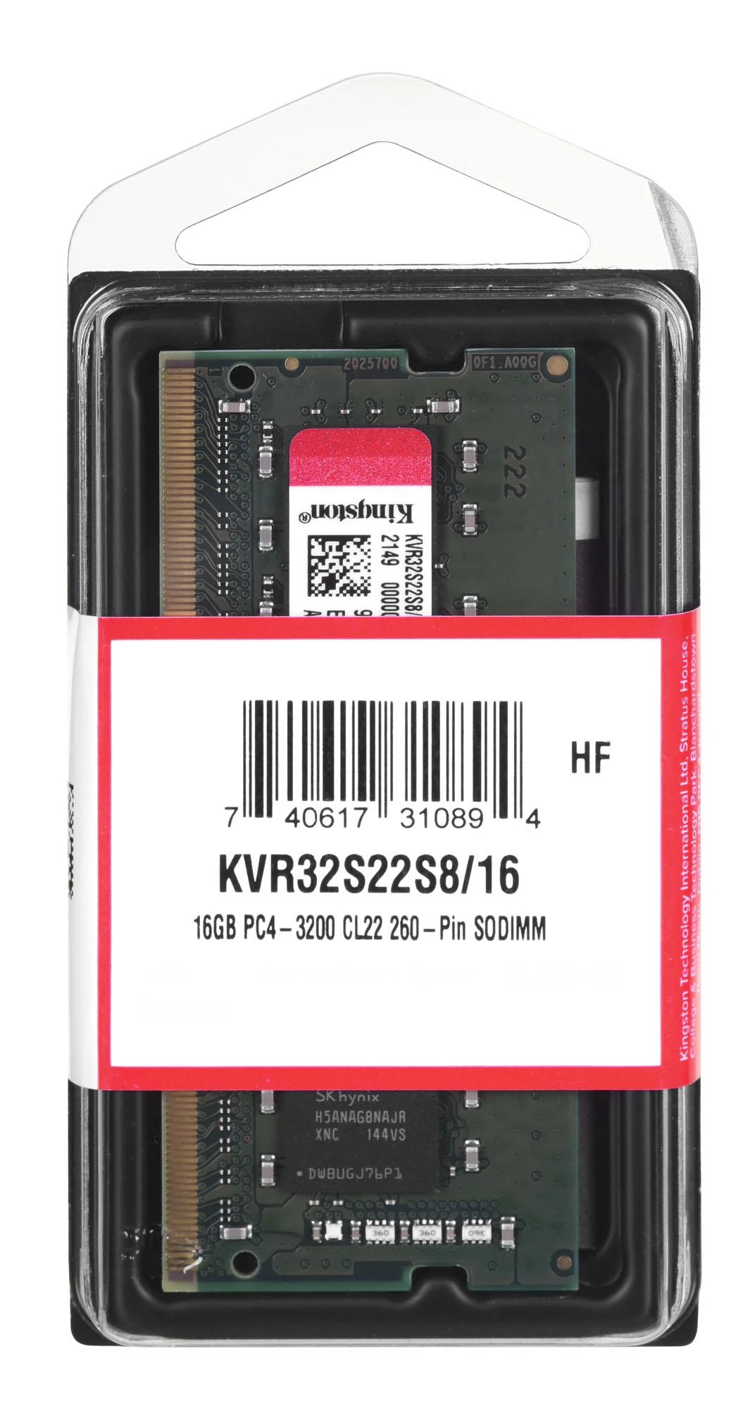Nešiojamo kompiuterio atmintis Kingstonas | 16 GB | DDR4 | 3200 MHz | Užrašų knygelė | Registracijos Nr. | ECC Nr