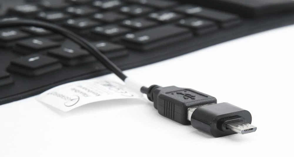 GEMBIRD KB-109F-B Lanksti klaviatūra USB + OTG juodos spalvos US išdėstymas
