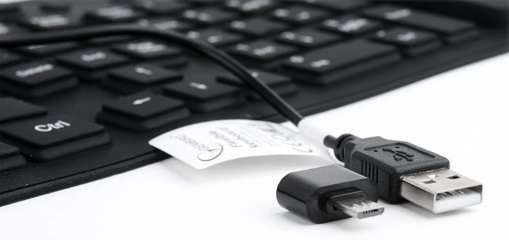 GEMBIRD KB-109F-B Lanksti klaviatūra USB + OTG juodos spalvos US išdėstymas