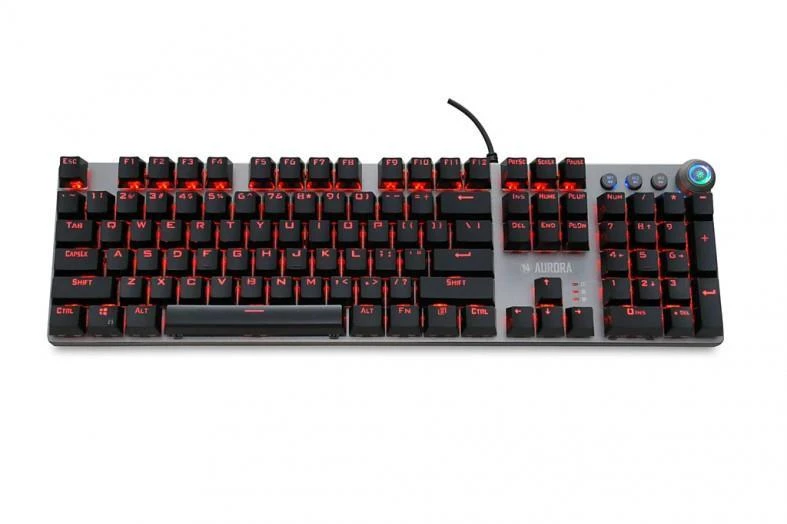 Mechaninė žaidimų klaviatūra IBOX AURORA K-4 IKGMK4, su pašvietimu, US išdėstymas, KRGD Red Switch