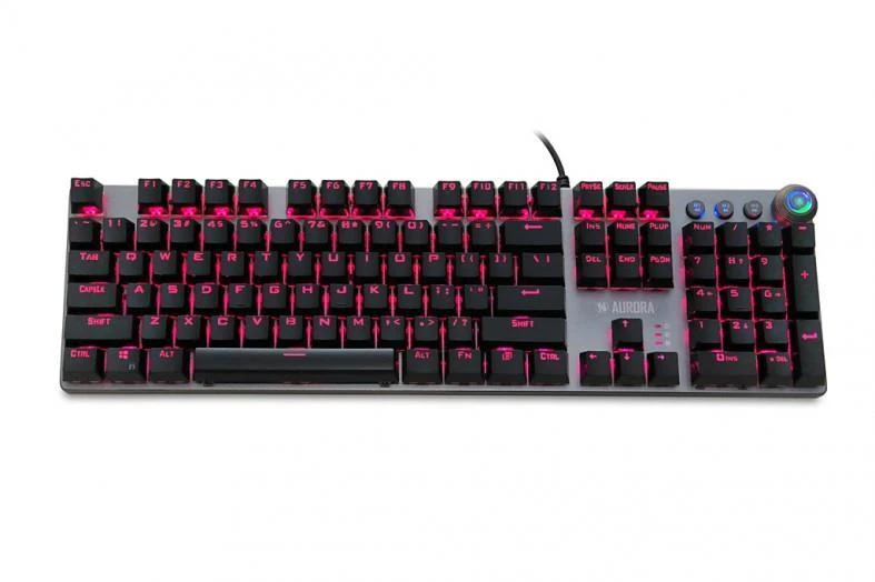 Mechaninė žaidimų klaviatūra IBOX AURORA K-4 IKGMK4, su pašvietimu, US išdėstymas, KRGD Red Switch