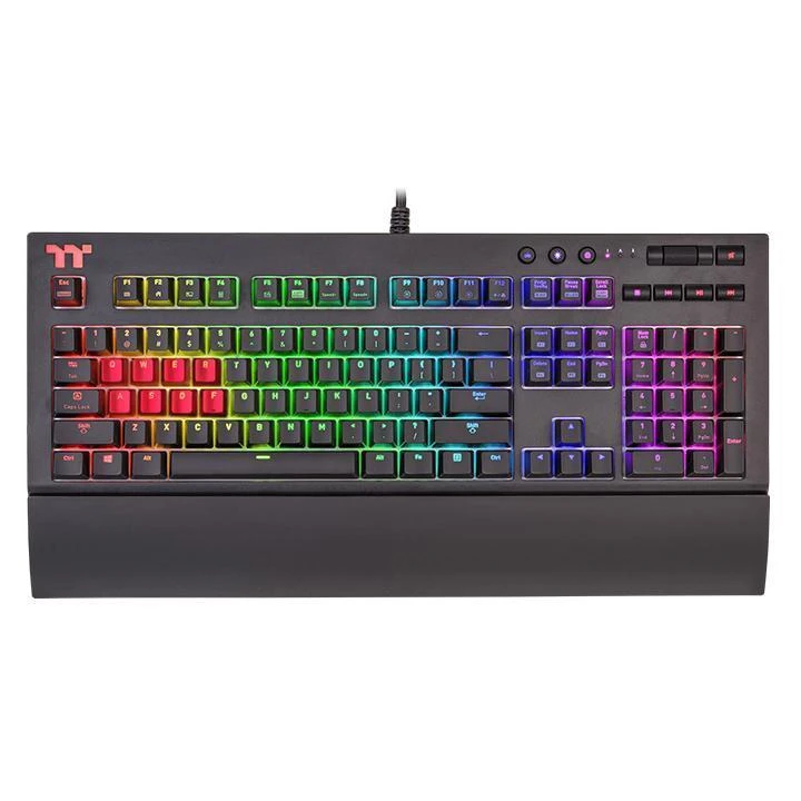 Klaviatūra Thermaltake Premium X1 RGB Cherry MX Mėlyna Sidabrinis KB-TPX-SSBRUS-01 (mechaninė, USB 2.0, juodos spalvos