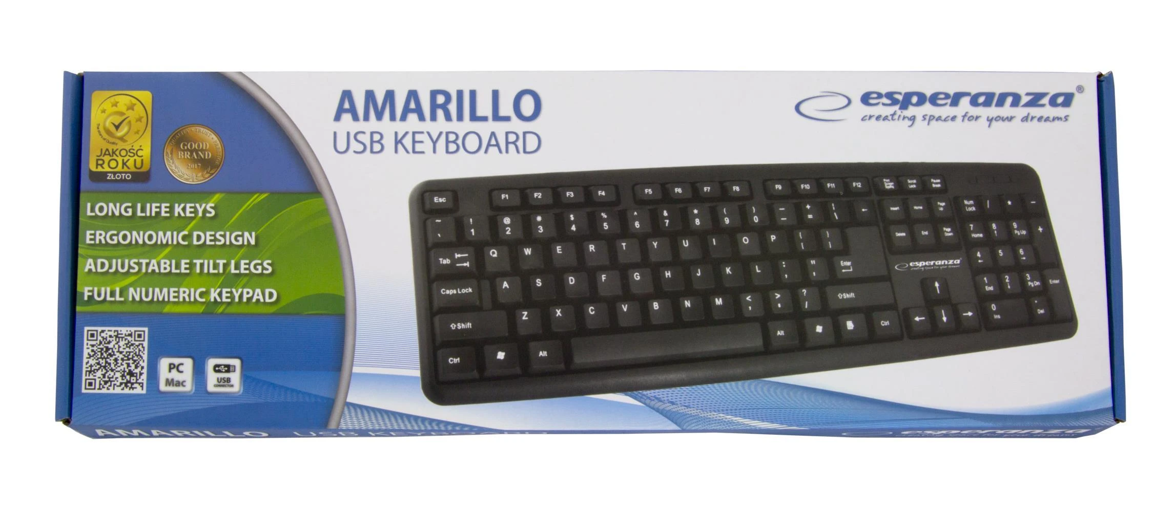 Klaviatūra su USB jungtimi - Esperanza EK134 Juoda