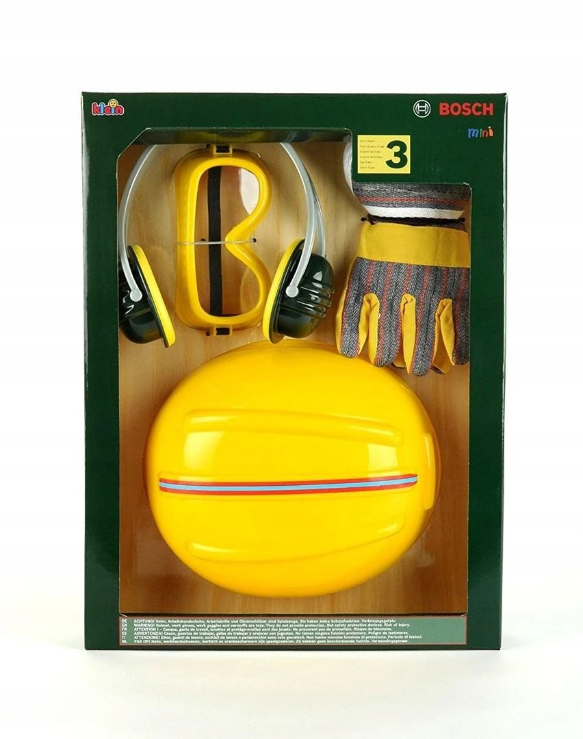 Vaikiški apsauginiai akiniai, ausinės, šalmas ir pirštinės Bosch, Klein