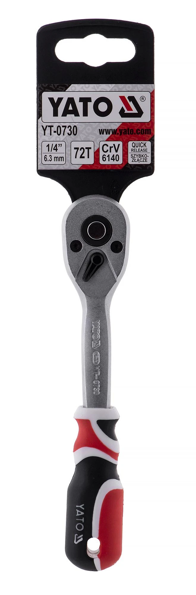 YATO terkšlė 1/4" WYGIĘTA 72 - ZĘBY 0730