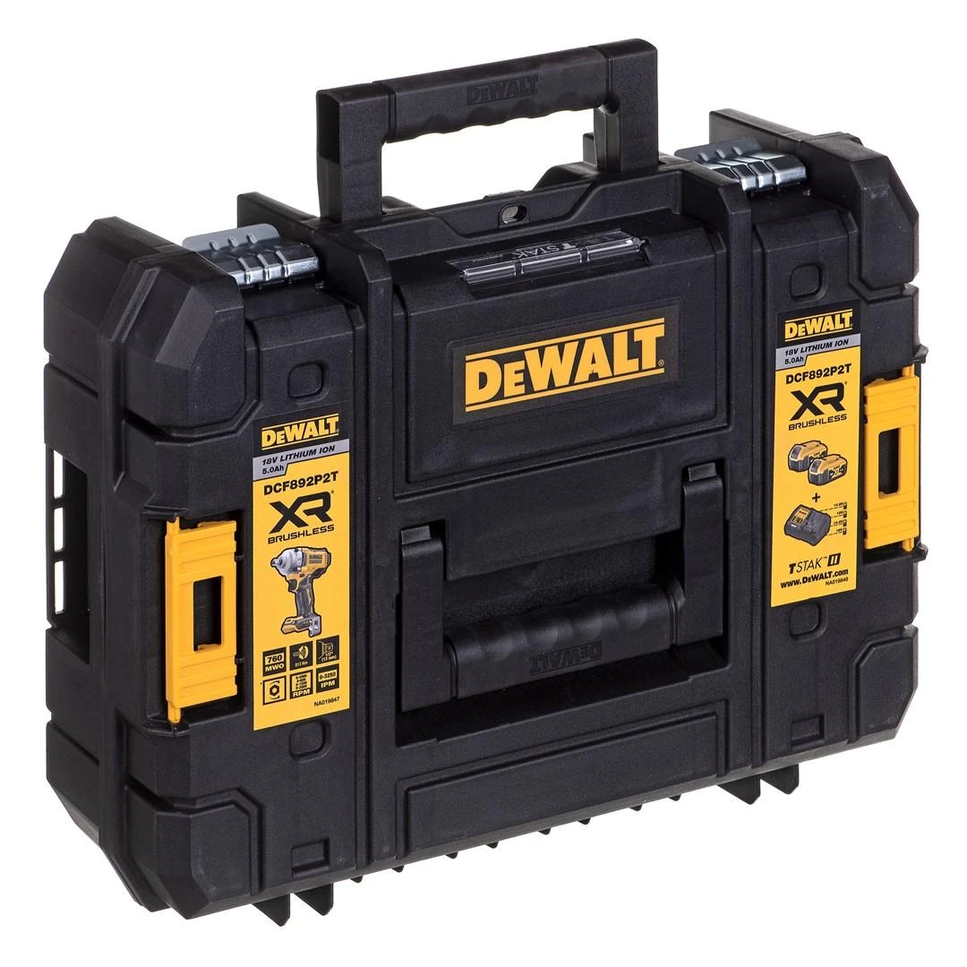 Smūginis veržliasukis DeWalt DCF892P2T-QW; 18 V; 2x5,0 Ah akum.
