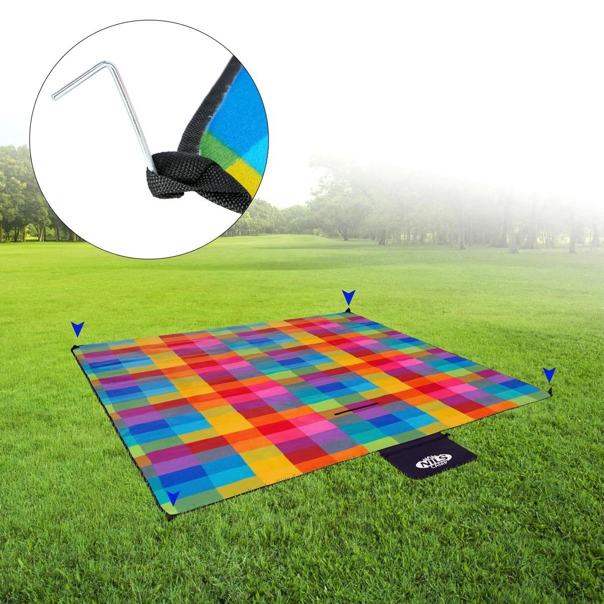 Pikniko kilimėlis Nils Camp NC2221 Multi 250x200cm, PE, aliuminis