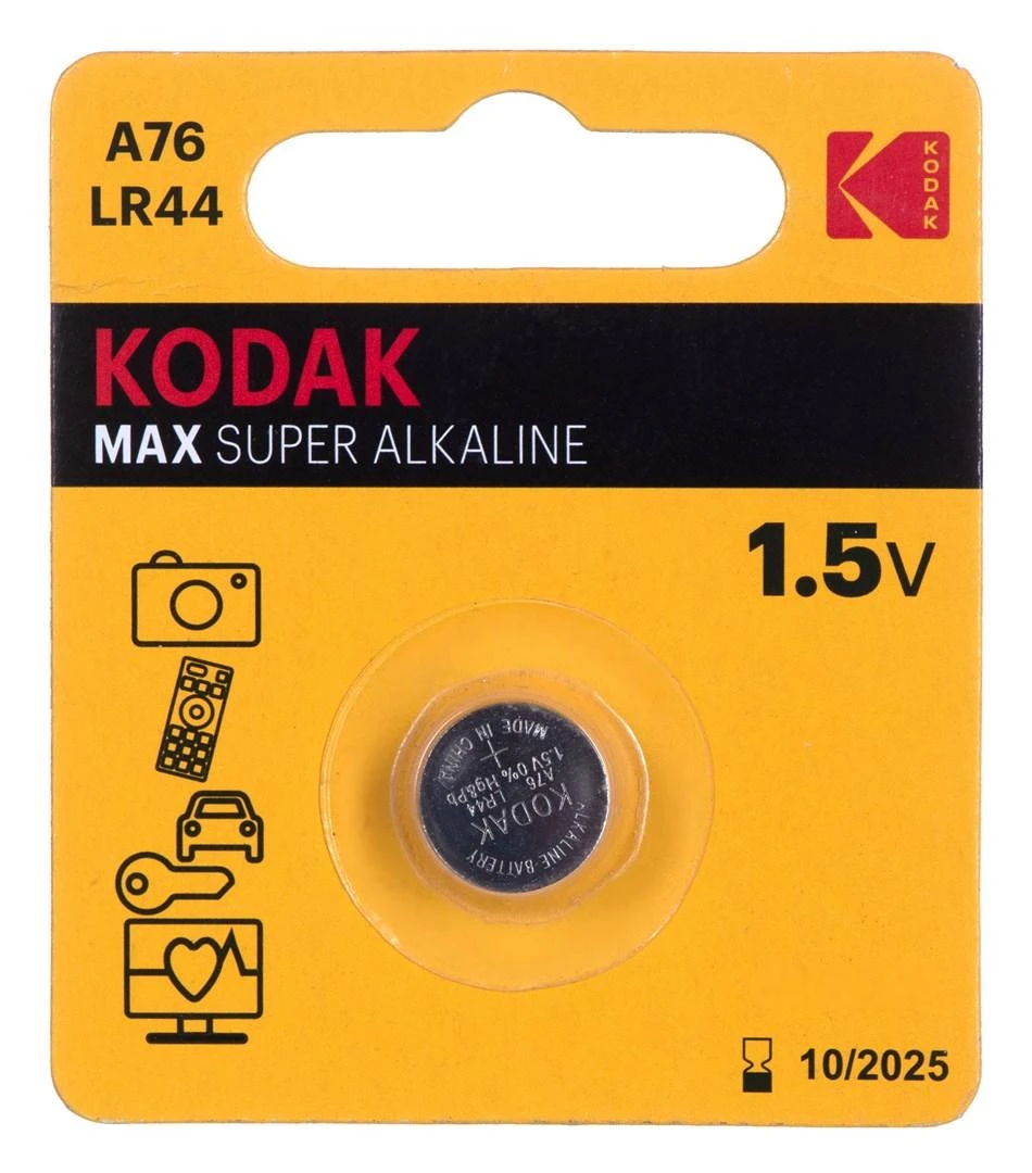 Bateria „Kodak ULTRA Alkaline A76 LR44“ baterija, 1 vnt.