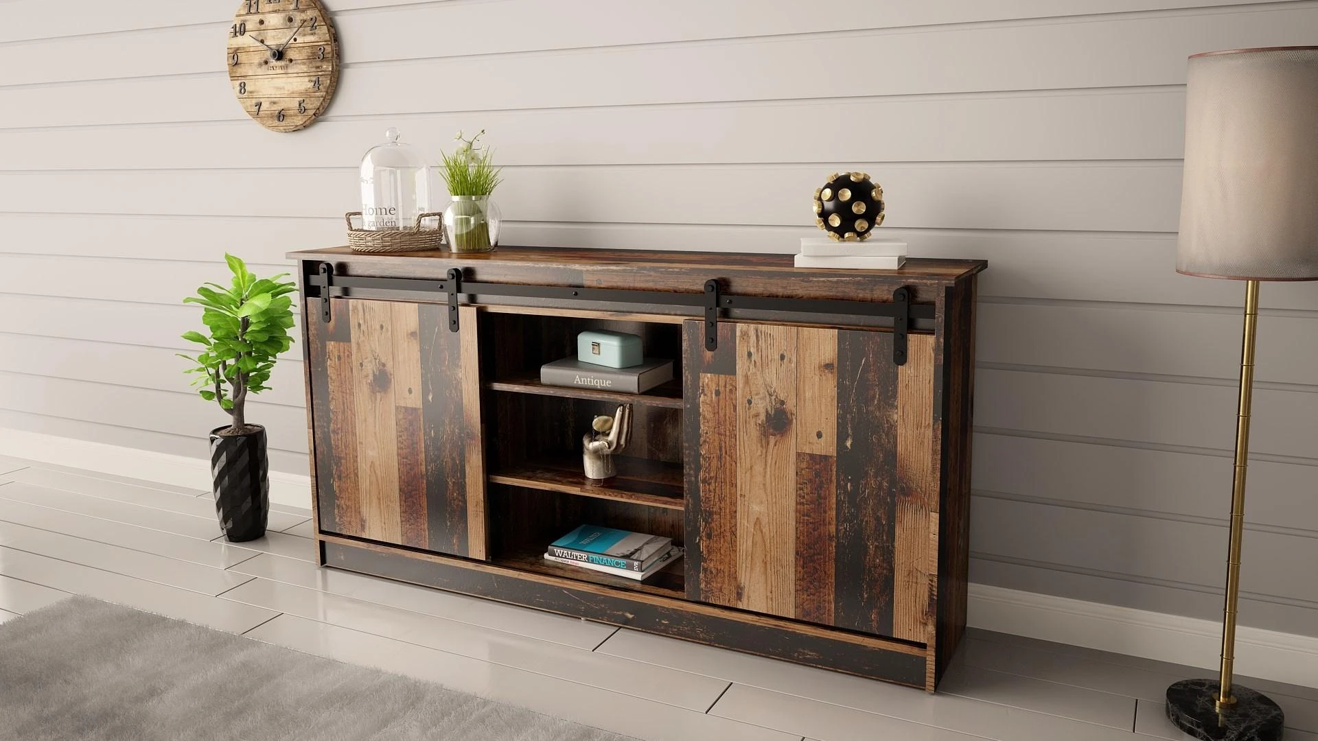 Cama Meble Baldas - Komoda GRANERO 160x80x35 Iš Natūralios Medienos 2 Durys
