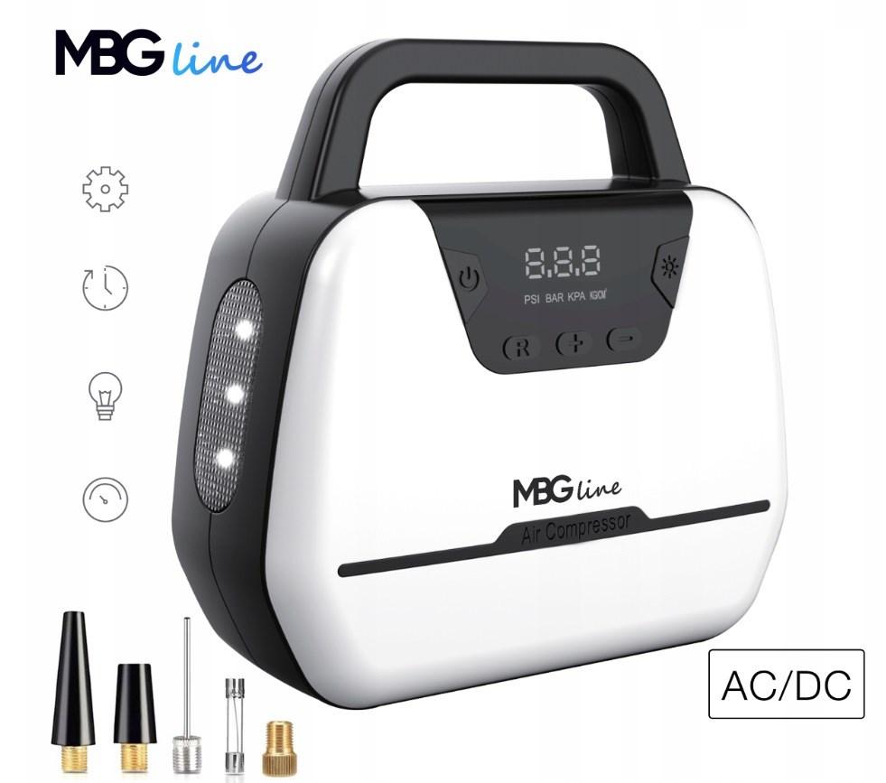 Kompresorius automobilinis Mbg Line 12V / 230V LED siurblys su LCD ekranu