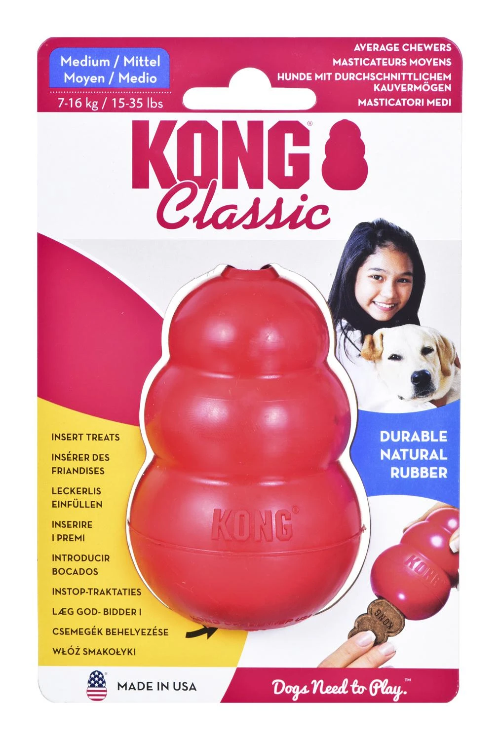 KONG CLASSIC Raudonas - žaislas šunims M