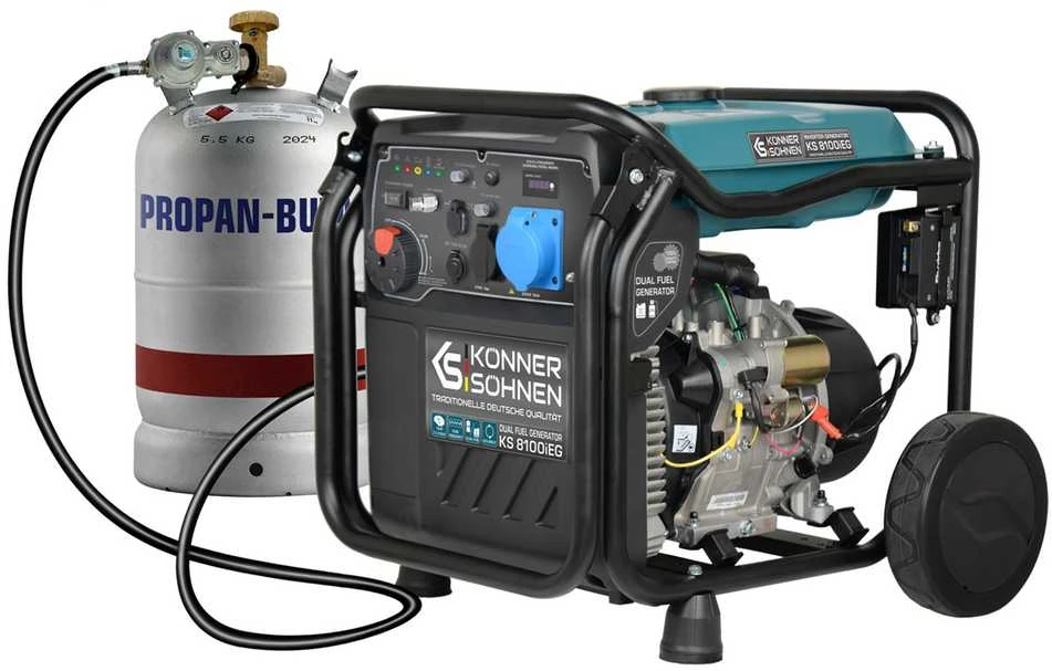 Könner & Söhnen benzininis/dujinis inverterinis generatorius KS8100iEG 8000W, el. paleidimas