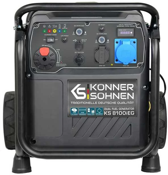 Könner & Söhnen benzininis/dujinis inverterinis generatorius KS8100iEG 8000W, el. paleidimas