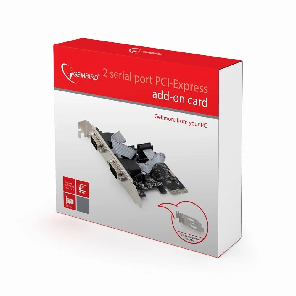 GEMBIRD SPC-22 PCI Express kortelė 2x serijinė žemo profilio