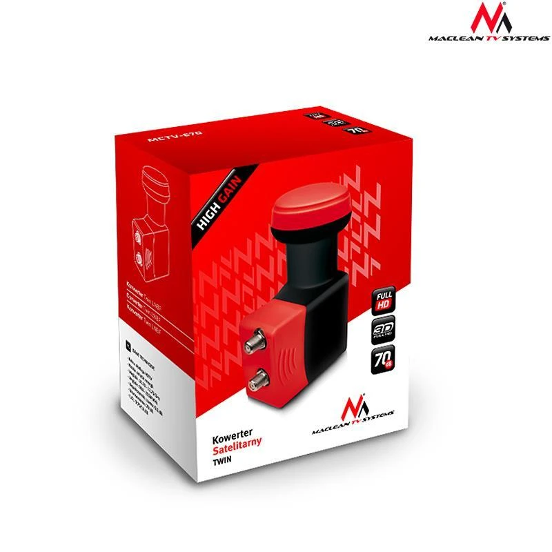MACLEAN MCTV-670 Maclean MCTV-670 TWIN 2 imtuvas LNB 0,1dB jungiklis High Gain