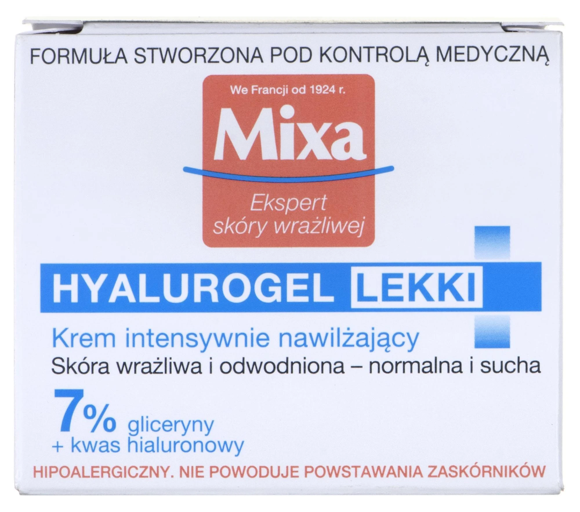 MIXA Ekspert Hyalurogel Light intensyviai drėkinantis gelinis veido kremas, 50 ml
