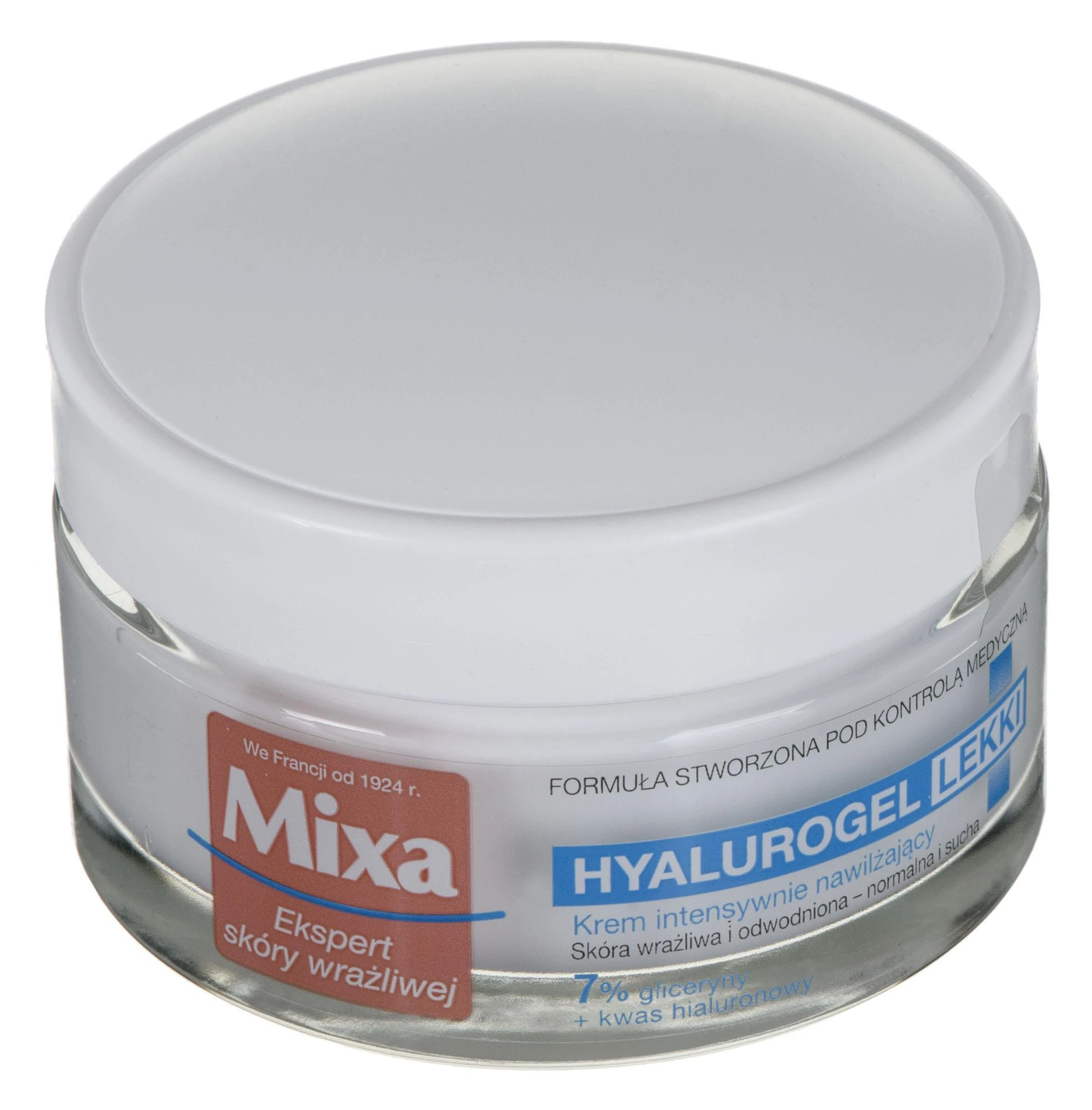 MIXA Ekspert Hyalurogel Light intensyviai drėkinantis gelinis veido kremas, 50 ml
