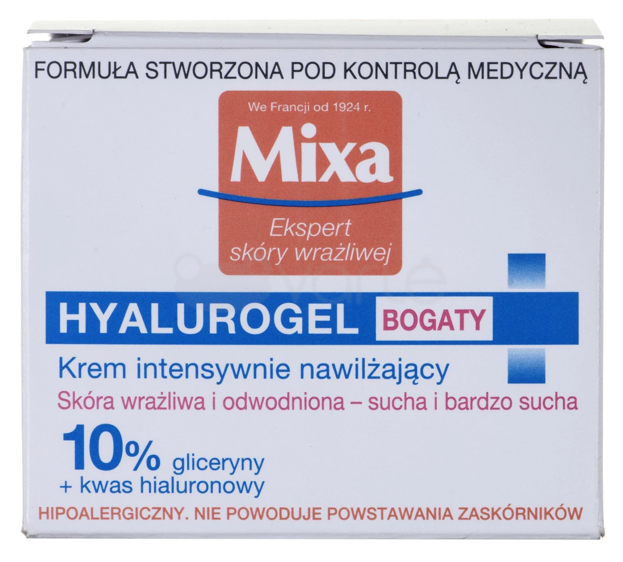 MIXA Ekspert Hyalurogel Rich Sensitive Skin Expert intensyviai drėkinantis veido kremas, 50 ml