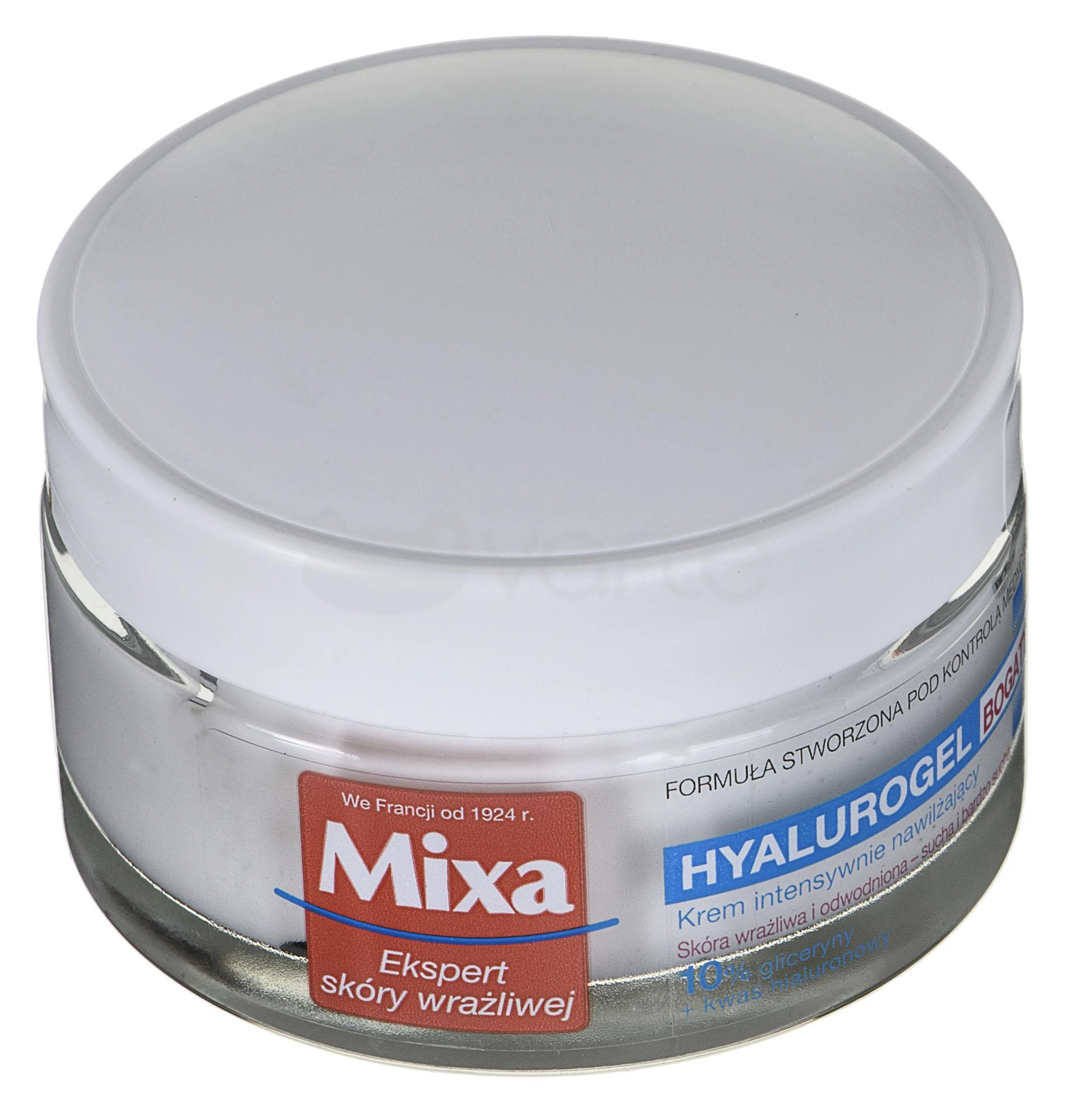 MIXA Ekspert Hyalurogel Rich Sensitive Skin Expert intensyviai drėkinantis veido kremas, 50 ml