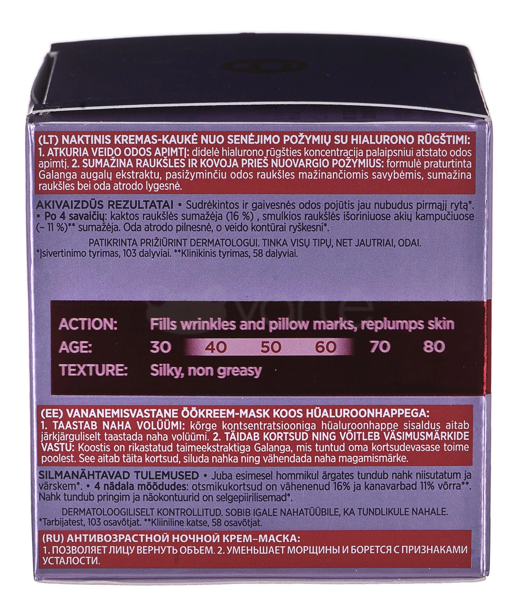 Naktinis veido kremas nuo senėjimo L'Oreal REVITALIFT FILLER [HA] 50ml