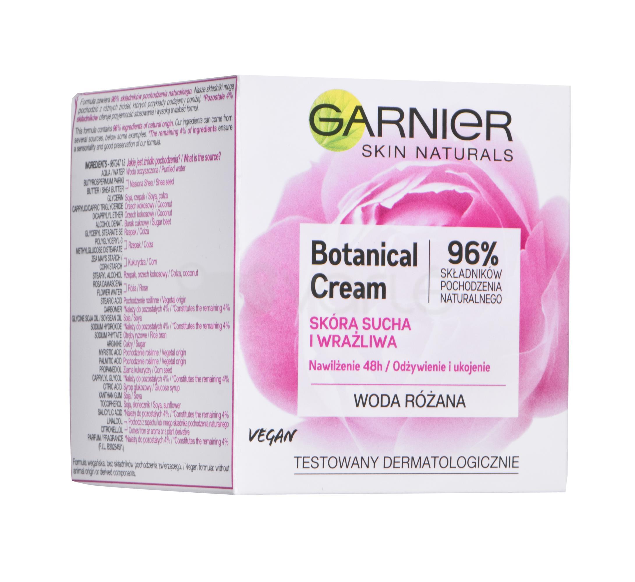 GARNIER Skin Naturals drėkinamasis veido kremas su rožių vandeniu Botanical Rose 50ml