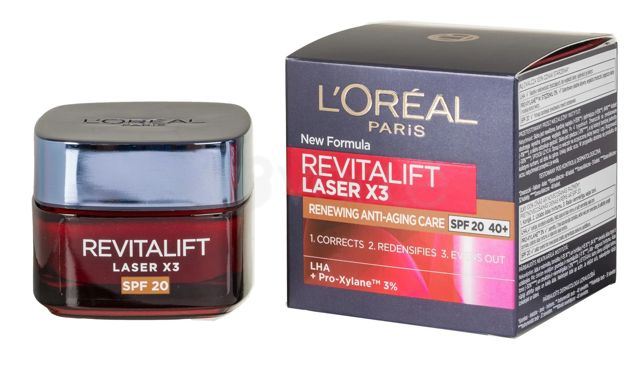 L'Oréal Paris Revitalift lazerinis X3 Anti-Age Day Kreminis SPF 20, 50 ml