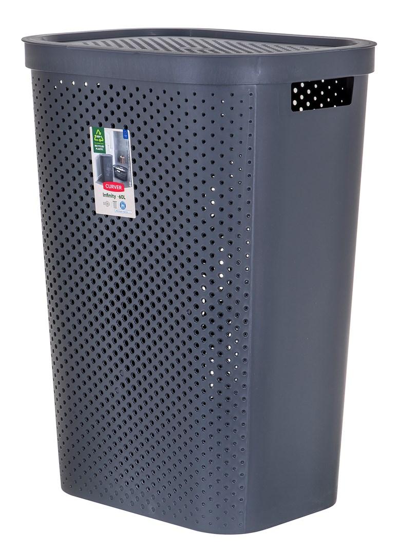 Curver / Keter CURVER INFINITY RECYCLED LAUNDRY BASKET 60L / DARK BALL