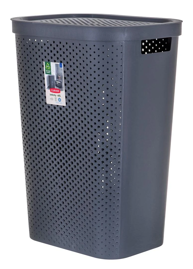 Krepšys Curver Infinity Recycled 60 l tamsiai pilkas skalbinių krepšys