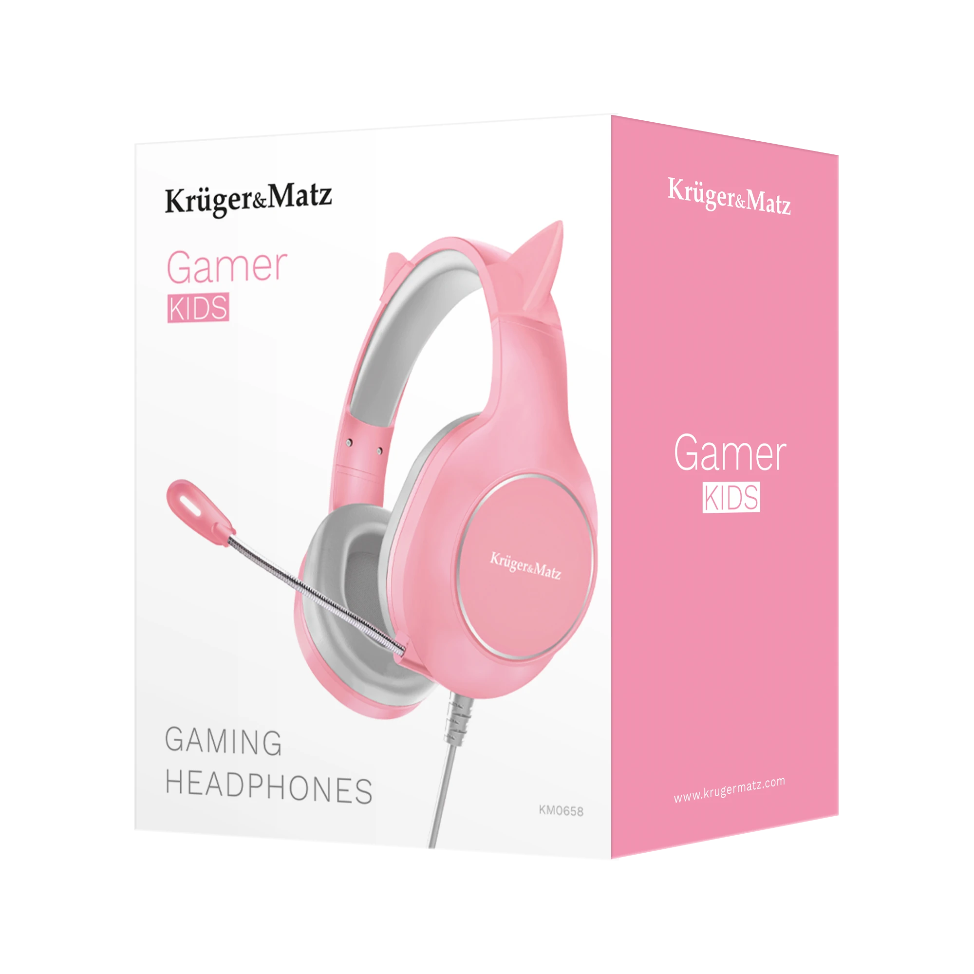 Žaidimų ausinės vaikams Kruger & Matz Street Kids Gamer - rožinės