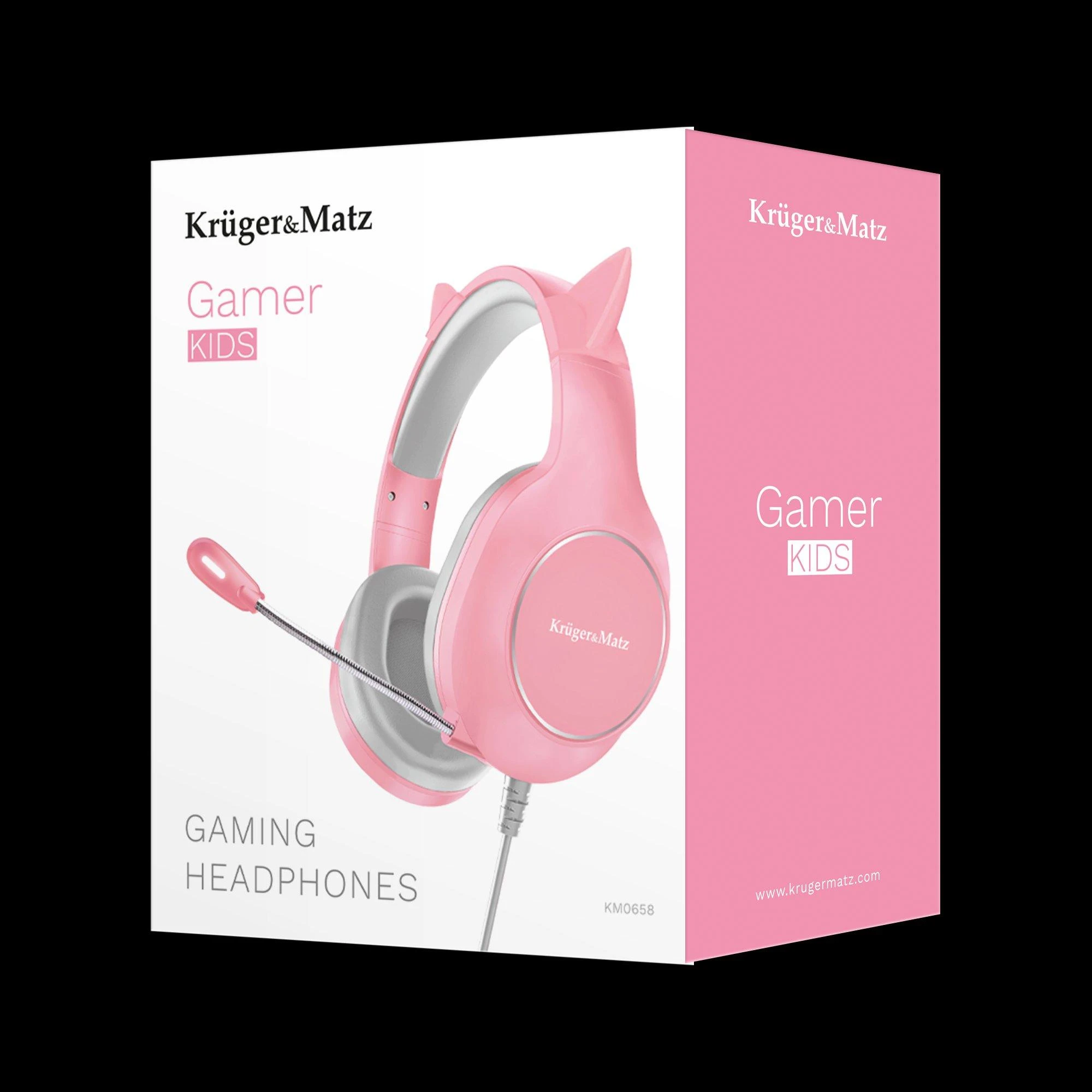 Žaidimų ausinės vaikams Kruger & Matz Street Kids Gamer - rožinės