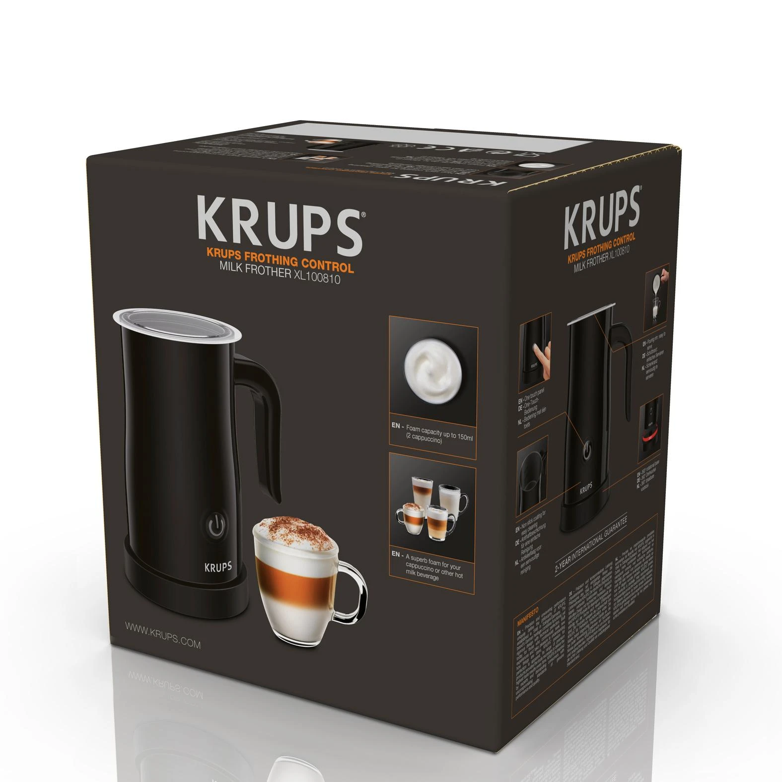 Krups XL1008 Automatinis pieno plakiklis/šildytuvas Juodas