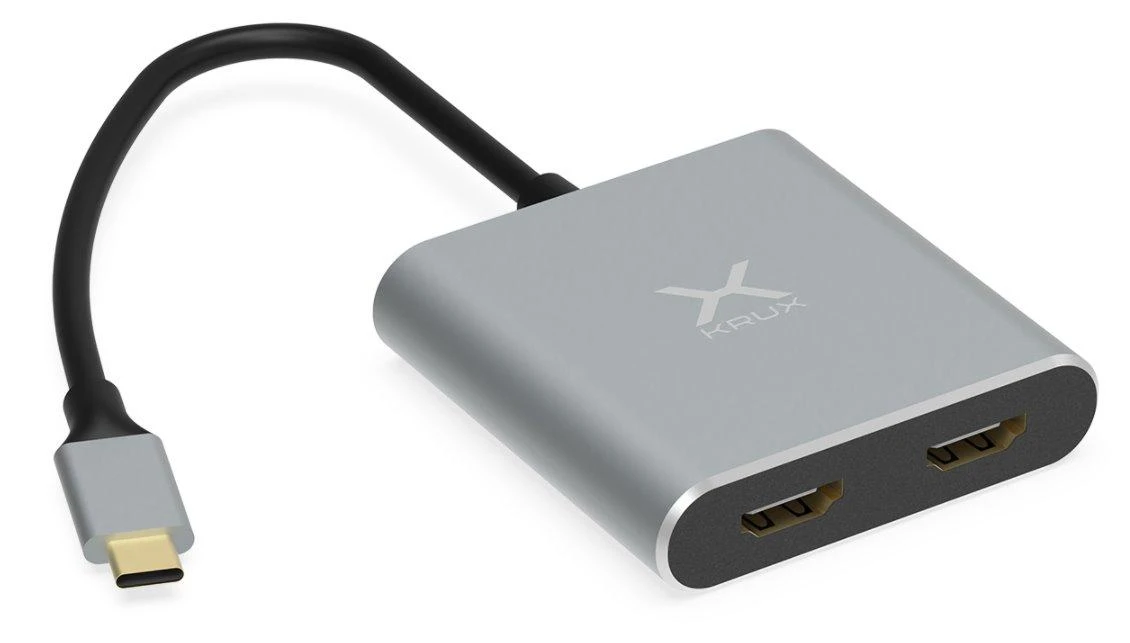 Krux USB-C adapteris su dviem HDMI jungtimis