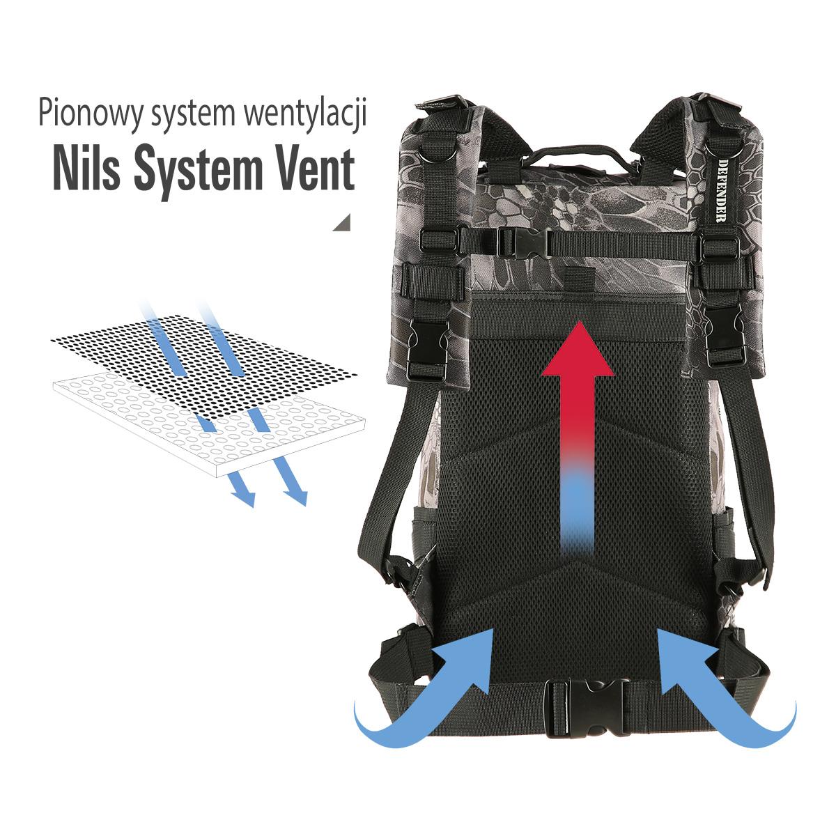 NILS CAMP DEFENDER Backpack CBT7204 Juodas, Moro