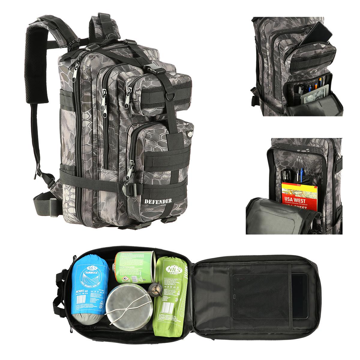 NILS CAMP DEFENDER Backpack CBT7204 Juodas, Moro