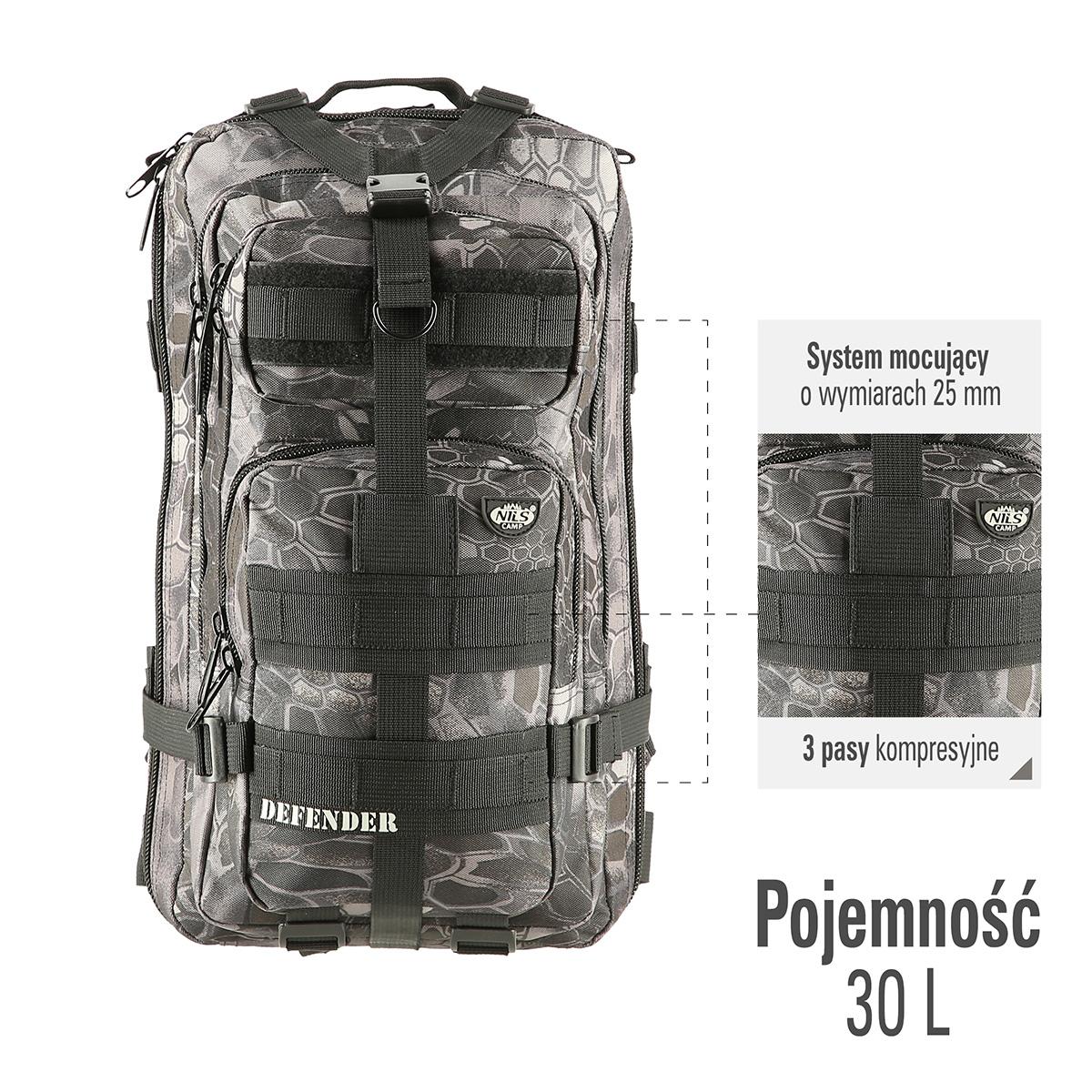 NILS CAMP DEFENDER Backpack CBT7204 Juodas, Moro