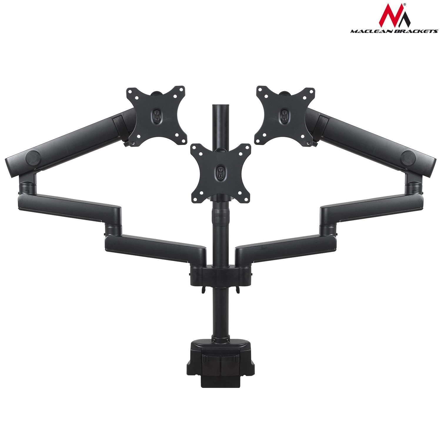 Laikiklis Tvirtinamas stalas 3 monitoriams Maclean MC-811 (stalinis kompiuteris, 17" - 27", maks. 20kg)