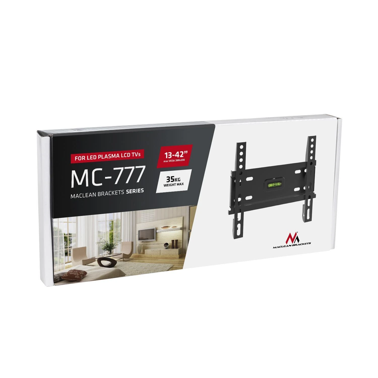 MACLEAN MC-777 Maclean MC-777 televizoriaus sieninis laikiklis LED LCD Plasma 13-42 35kg max vesa 200x200