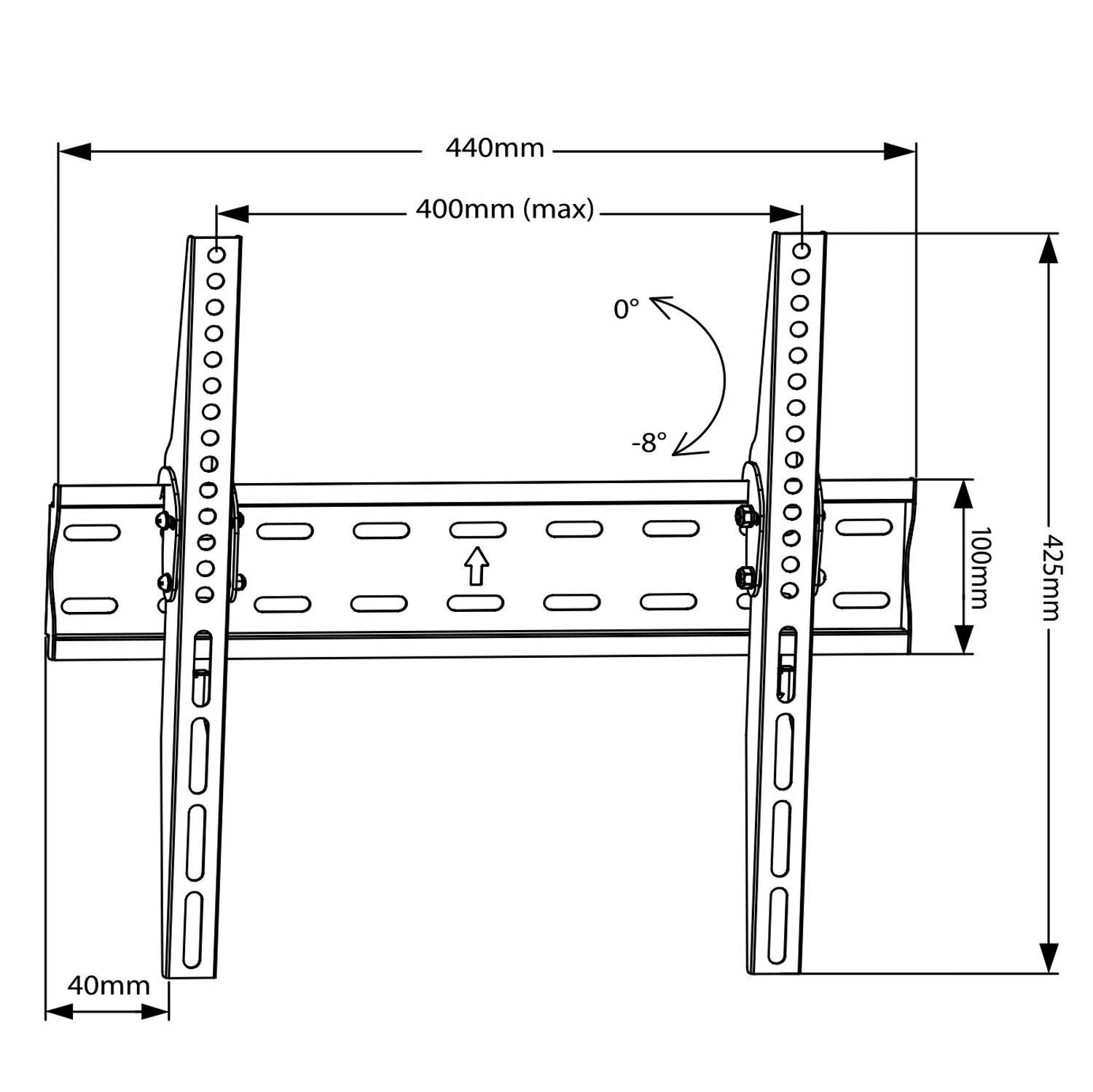 „MACLEAN BRACKETS MC-862“ originalus ypač tvirtas, reguliuojamas, lengvai montuojamas televizoriaus laikiklis, 26–55 colių, 40 kg, universalus, juodas, max. 400 x 400 cm.