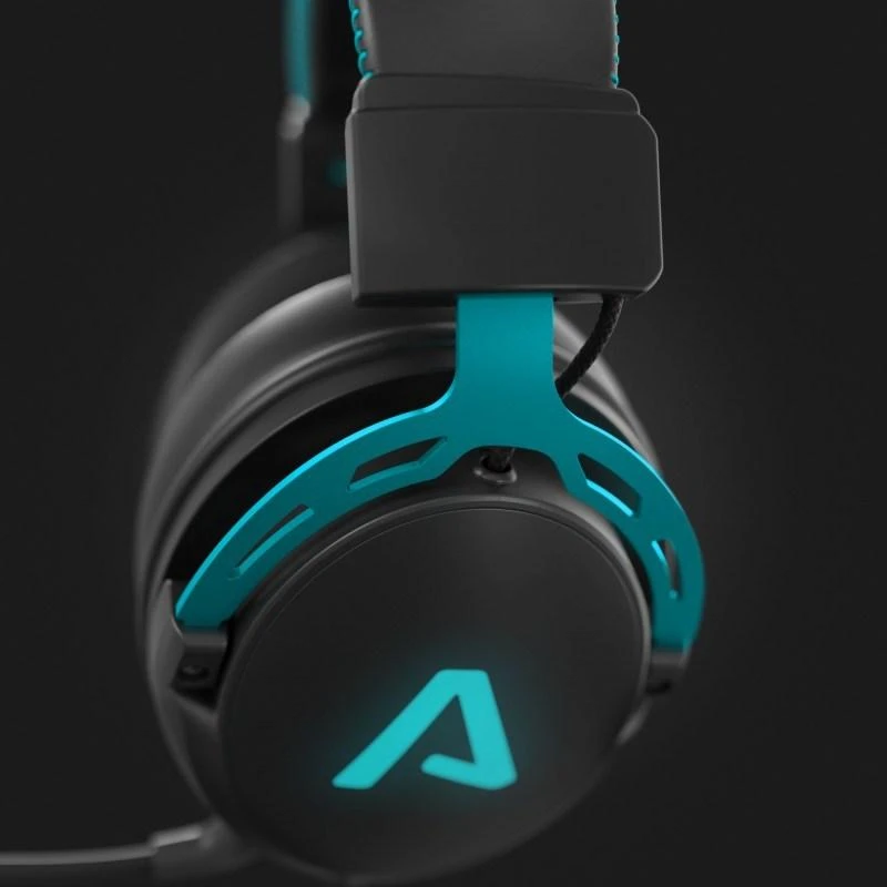 LAMAX Heroes Defender1 žaidimų ausinės su šviečiančiu logotipu
