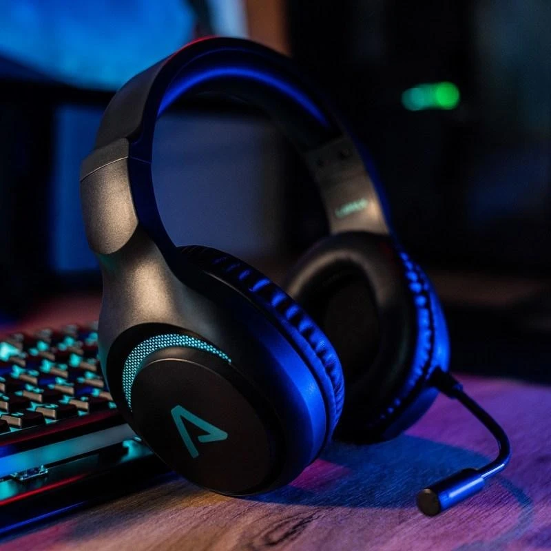 Lamax LMXHGU1 ausinės su laidu su lankeliu ant galvos Gaming Juodas