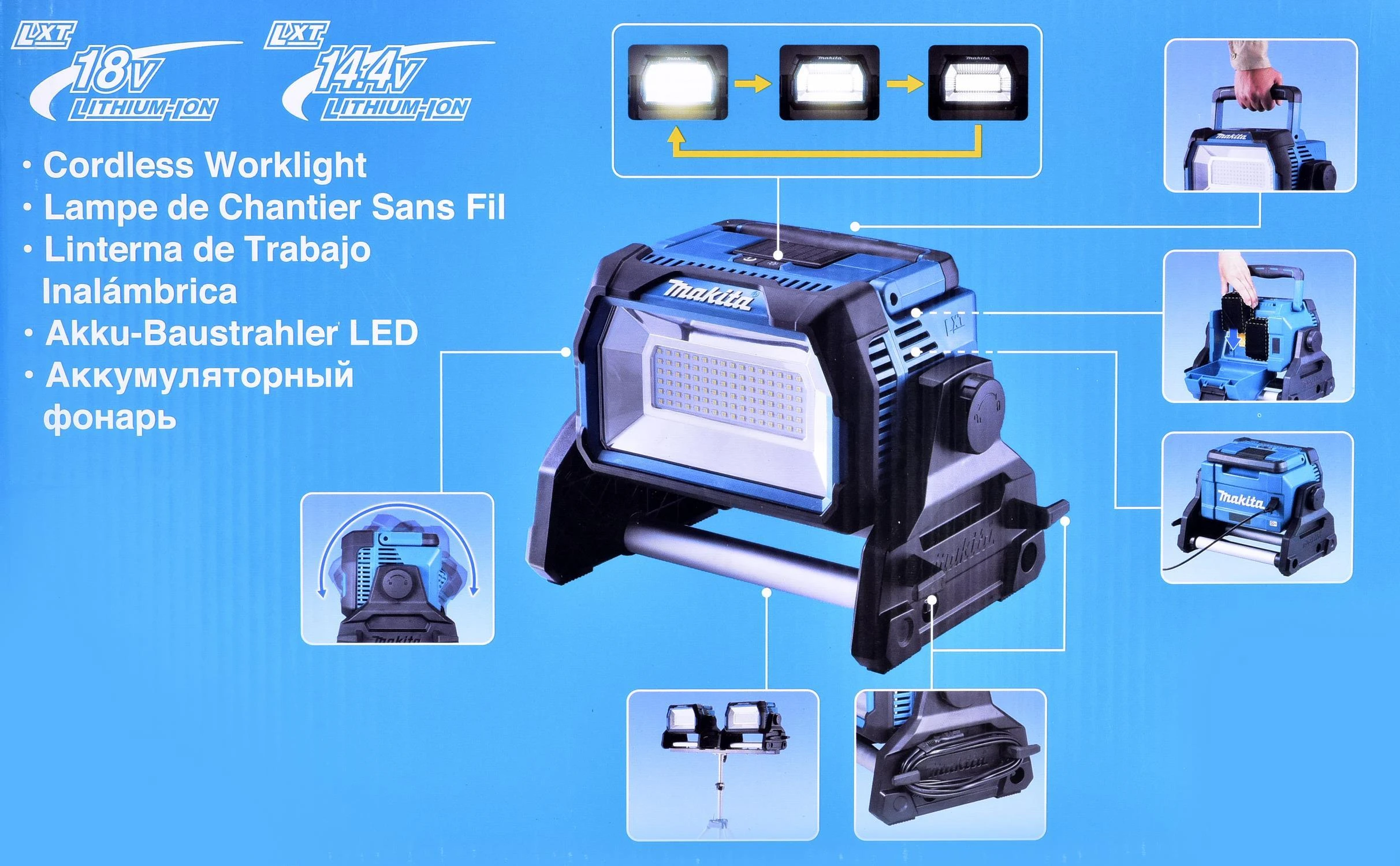 Makita DML809 LED prožektorius 18V / 10 000 liumenų