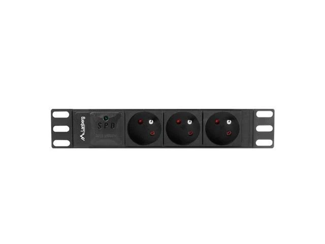 LANBERG PDU-03E-0200-BK PDU 10 1U 16A 3x 230v PL 2m Juodas