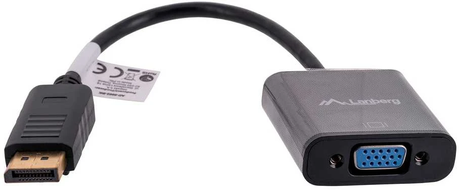 LANBERG AD-0002-BK adapter Displayport 1.1->VGA cable juodas