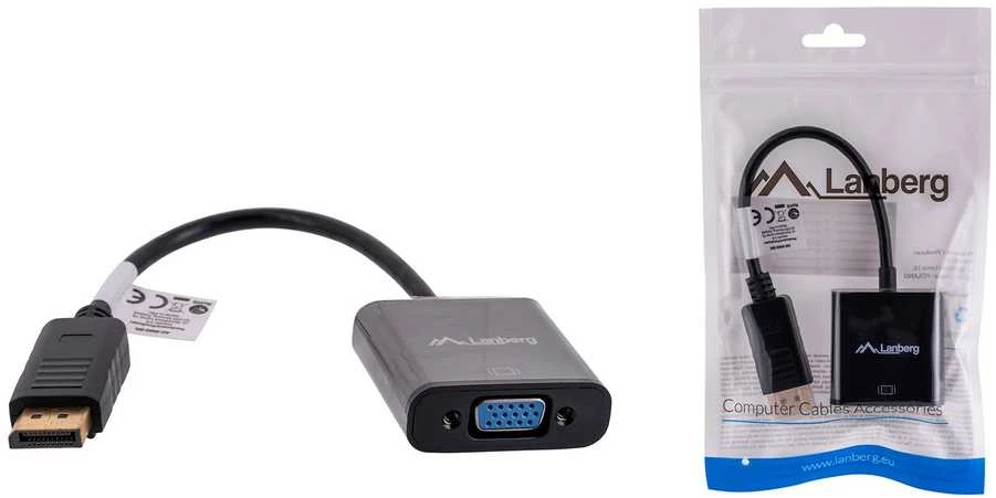 Lanberg AD-0002-BK DP į VGA adapteris su pakuote