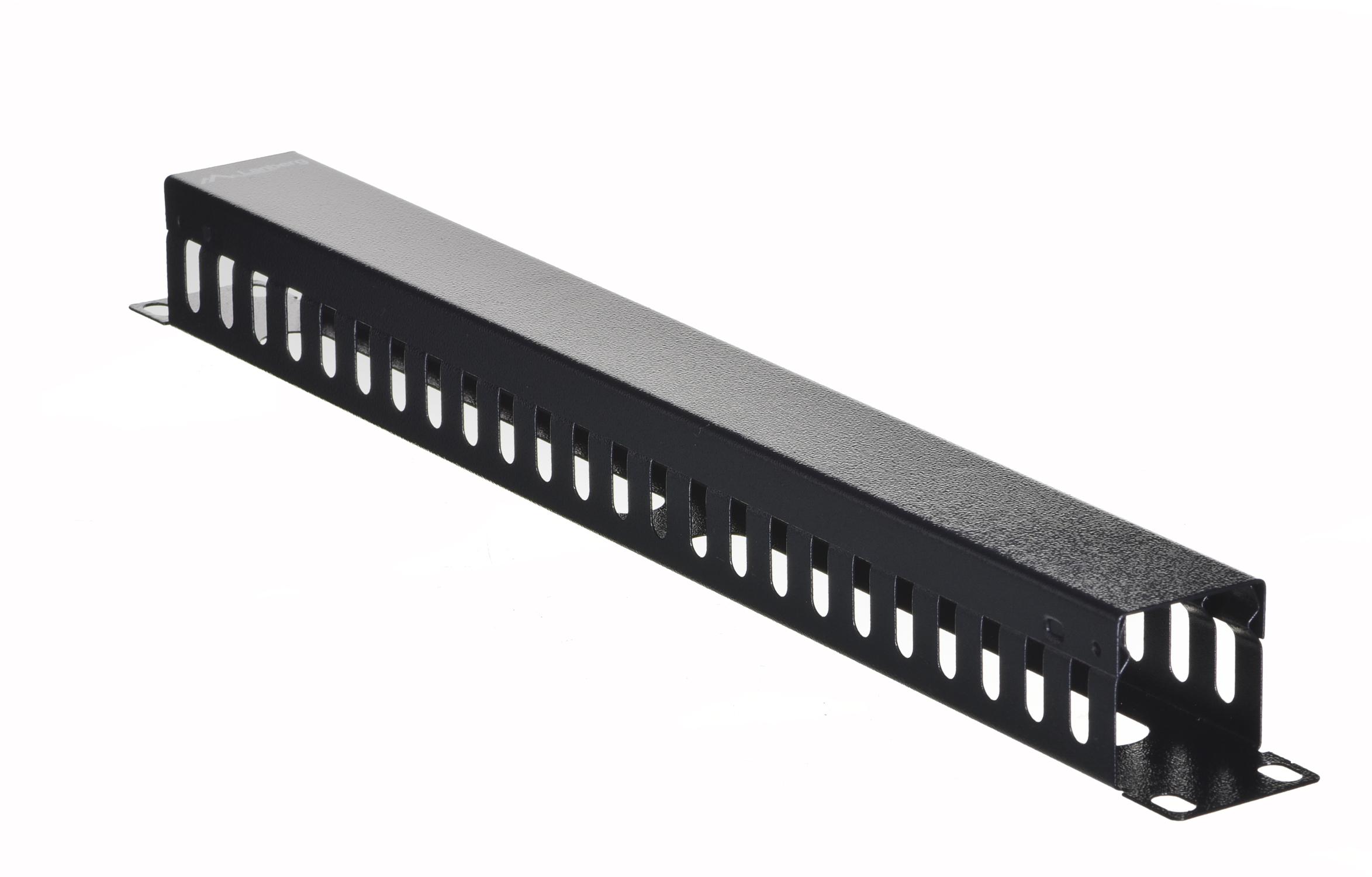 LANBERG AK1201B cable management panel type A 19 1U juodas, modelis