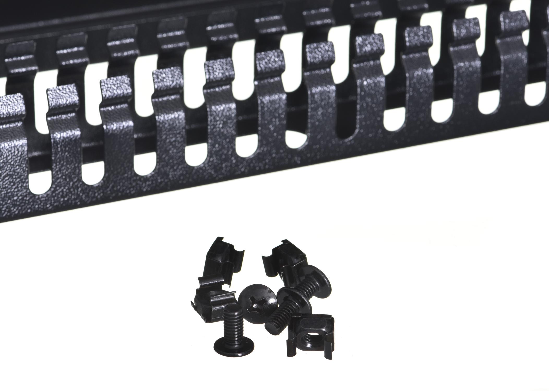 LANBERG AK1201B cable management panel type A 19 1U juodas, modelis